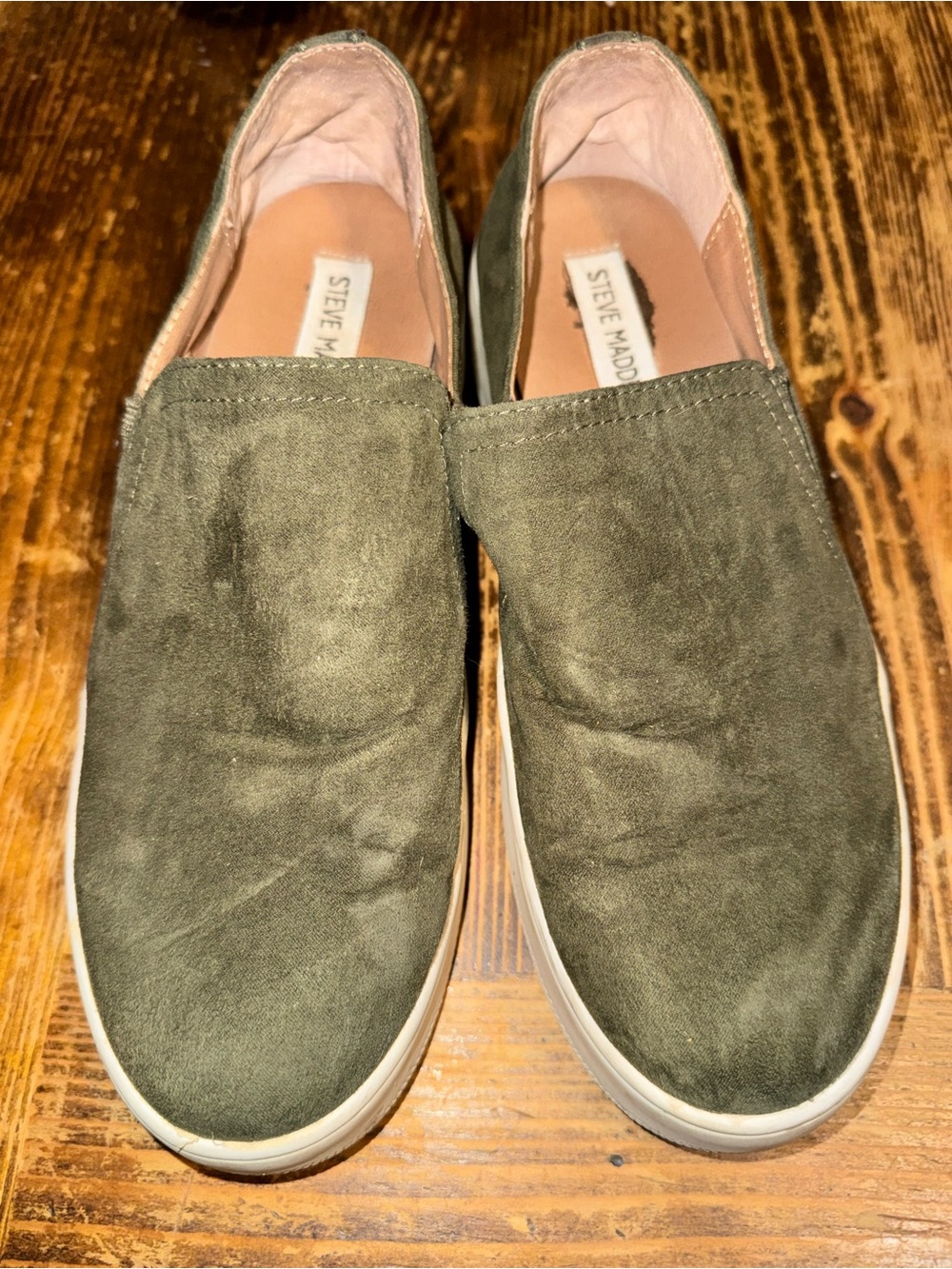 Steve Madden Olive Suede Slip-On Sneakers